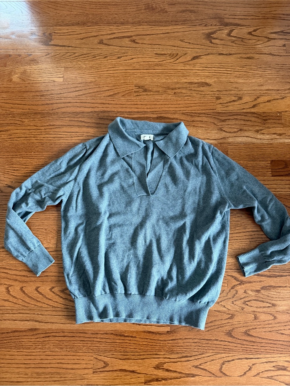 Pact Fine Knit Organic Cotton Polo Collared Knit Pullover M